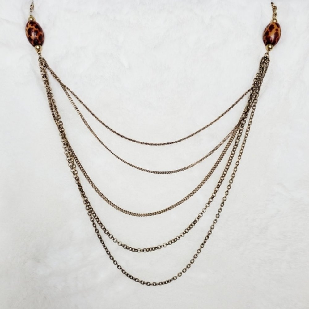 Bronze & Tortoise Layered Statement Necklace